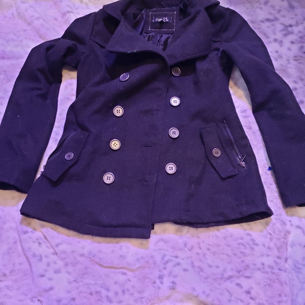 Charcoal Grey Pea Jacket